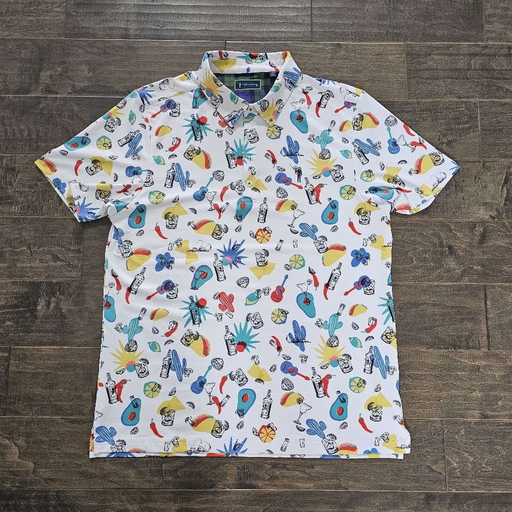 William Murray TnT Men's Festive Golf Polo Sz Large - Picture 4 of 9